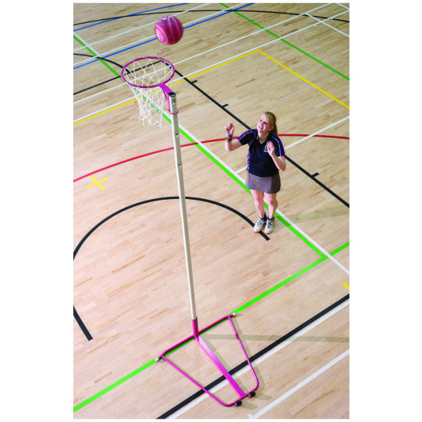 Harrod Pink Netball Posts - Freestanding, 16mm Ring by Podium 4 Sport