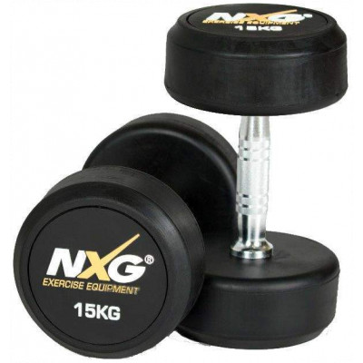 NXG Rubber Dumbbell Pair 15kg by Podium 4 Sport