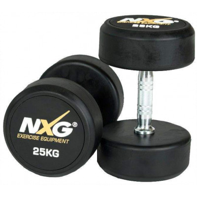 NXG Rubber Dumbbell Pair 25kg by Podium 4 Sport