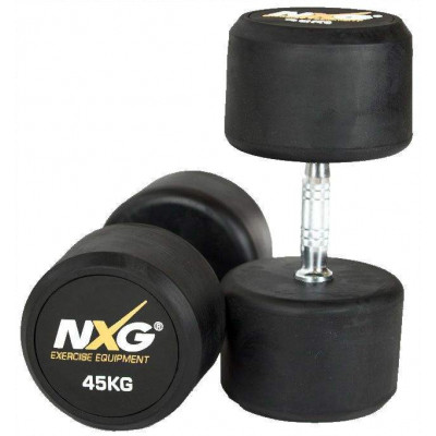 NXG Rubber Dumbbell Pair 45kg by Podium 4 Sport