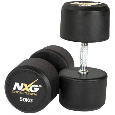 NXG Rubber Dumbbell Pair 50kg by Podium 4 Sport